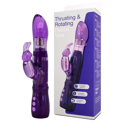 Thrusting & Rotating Rabbit Vibe - Purple 16 cm (6.25'') Thrusting Rabbit Vibrator