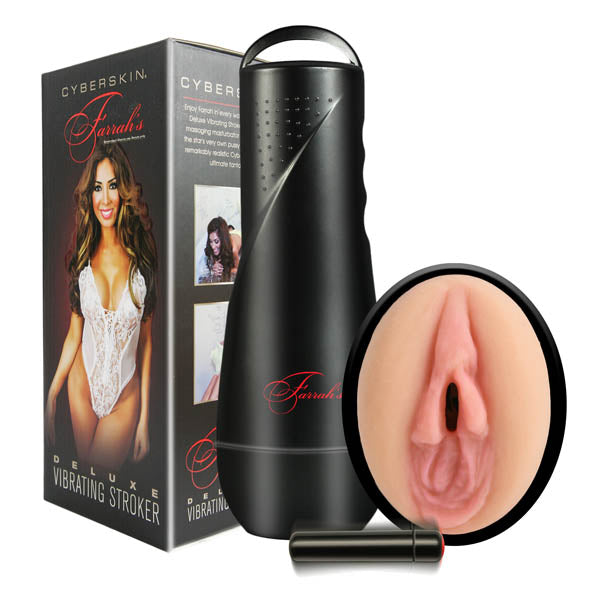 Farrah's Deluxe Vibrating Stroker - Flesh Vibrating Vagina Stroker