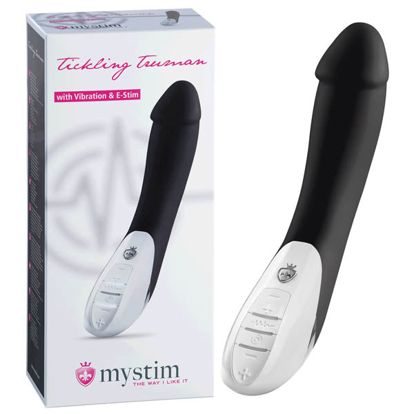 Mystim Tickling Truman - Sexy Black 27 cm USB Rechargeable E-Stim Vibrator