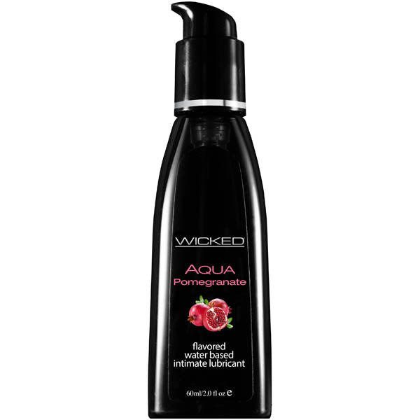 Wicked Aqua Pomegranate - Pomegranate Flavoured Water Based Lubricant - 60 ml (2 oz) Bottle