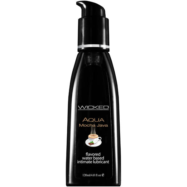 Wicked Aqua Mocha Java - Mocha Java Flavoured Water Based Lubricant - 120 ml (4 oz) Bottle