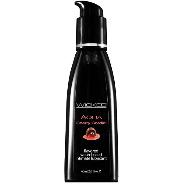 Wicked Aqua Cherry Cordial - Cherry Cordial Flavoured Water Based Lubricant - 60 ml (2 oz) Bottle