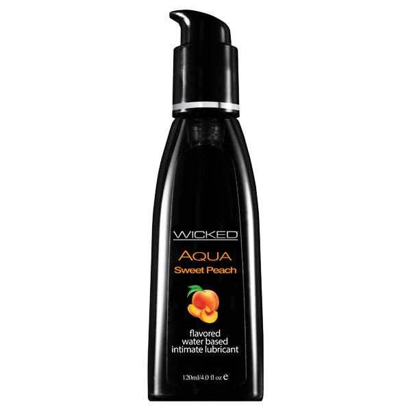 Wicked Aqua Sweet Peach - Sweet Peach Flavoured Water Based Lubricant - 120 ml (4 oz) Bottle