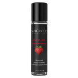 Wicked Aqua Strawberry - Strawberry Flavoured Water Based Lubricant - 30 ml (1 oz) Bottle