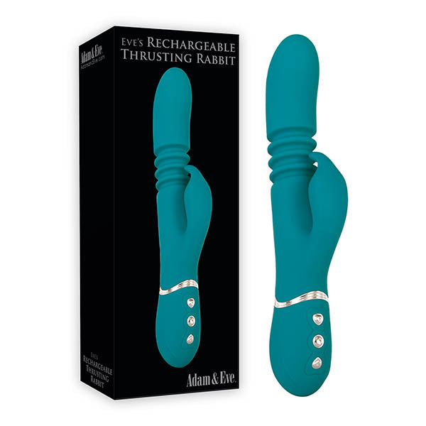 Adam & Eve Eve's Rechargeable Thrusting Rabbit - Green 22.9 cm (9'') USB Rechargeable Thrusting Rabbit Vibrator