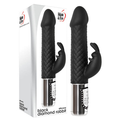 Adam & Eve Black Diamond Rabbit - Black 24 cm (9.5'') Rabbit Vibrator