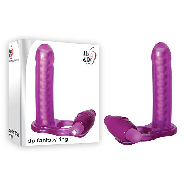 Adam & Eve DP Fantasy Ring -  Vibrating Cock Ring with Double Penetrator Dong