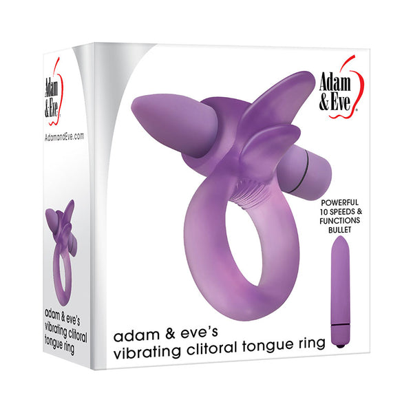 Adam & Eve Vibrating Clitoral Tongue Ring -  Vibrating Cock Ring