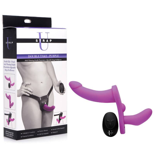 Strap-U Double Take -  USB Rechargeable Strap-On with Vaginal Plug & Remote