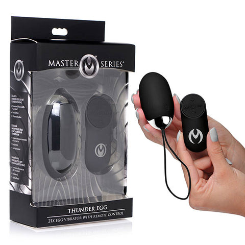 Master Series Thunder Egg - Black USB Rechargable Egg with Wireless Remote