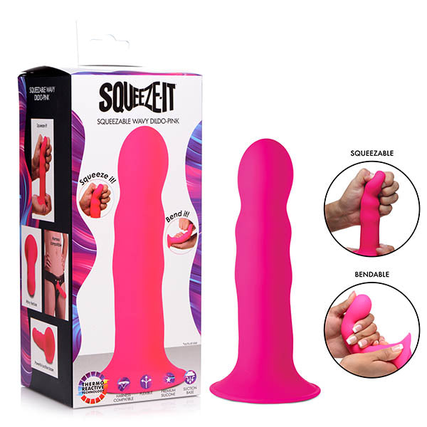 Squeeze-It Squeezable Wavy Dildo -  18.3 cm Dong