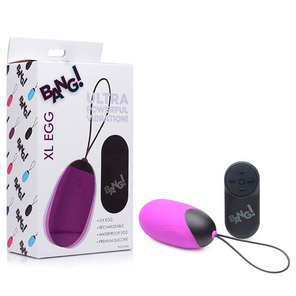 Bang! XL Silicone Vibrating Egg -  XL USB Rechargeable Egg with Wireless Remote