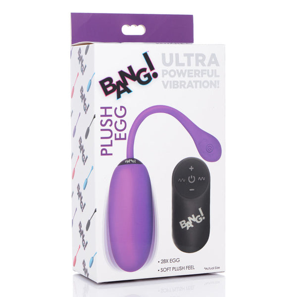 Bang! 28X Plush Egg & Remote -  USB Rechargeable Egg with Wireless Remote