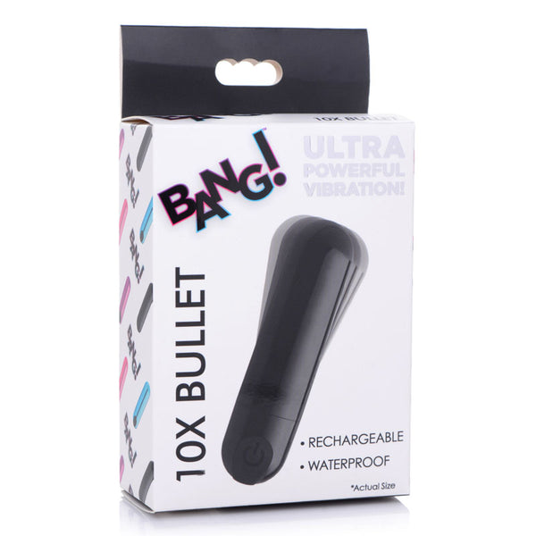 Bang! 10X Vibrating Metallic Bullet -  USB Rechargeable Bullet