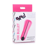 Bang! 10X Vibrating Metallic Bullet -  USB Rechargeable Bullet