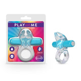 Play With Me Bull Vibrating C-Ring - Clear/ Vibrating Cock Ring