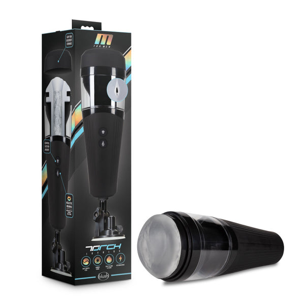 M for Men Torch Joyride - Frosted USB Rechargeable Powered Masturbator with Audio & Suction Base