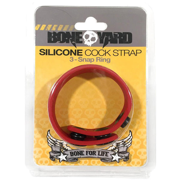 Boneyard Silicone Cock Strap  -  3-Snap Adjustable Cock Ring