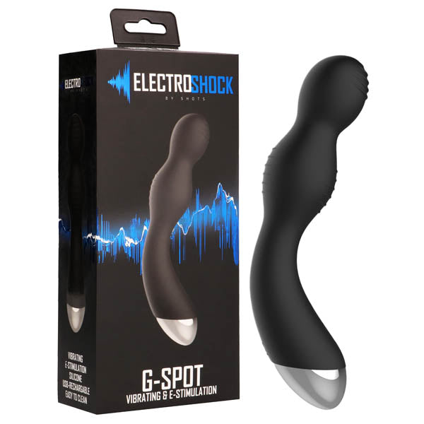 Electro Shock G-Spot Vibrator - Black 19.5 cm (7.7'') USB Rechargeable Vibrator with E-Stim