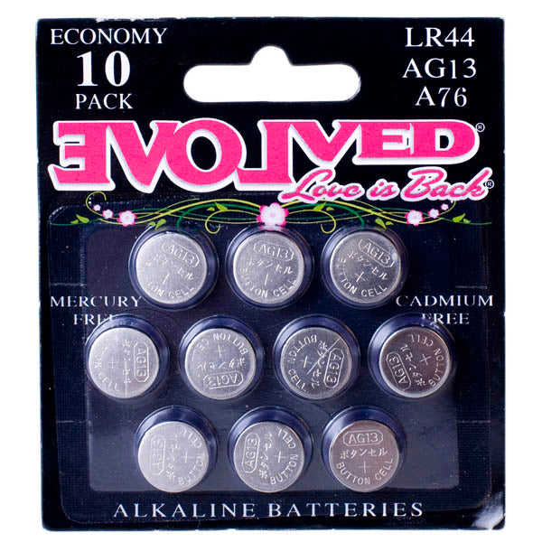 Evolved LR44 Alkaline Batteries - LR44 (AG13) Batteries - 10 Pack