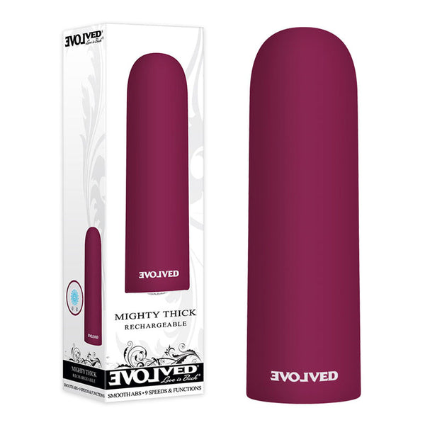 Evolved Mighty Thick - Burgundy  9 cm USB Rechargeable Bullet