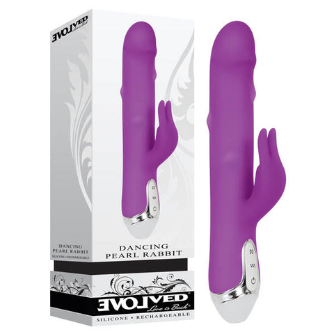 Dancing Pearl Rabbit - Purple 23.5 cm (9.25'') USB Rechargeable Rabbit Pearl Vibrator