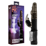 GC. Vibrating Rabbit - Black 22 cm Rabbit Pearl Vibrator