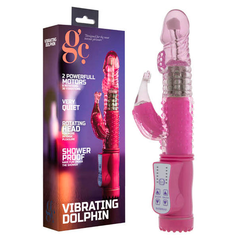 GC. Vibrating Dolphin - Pink 22 cm Dolphin Pearl Vibrator