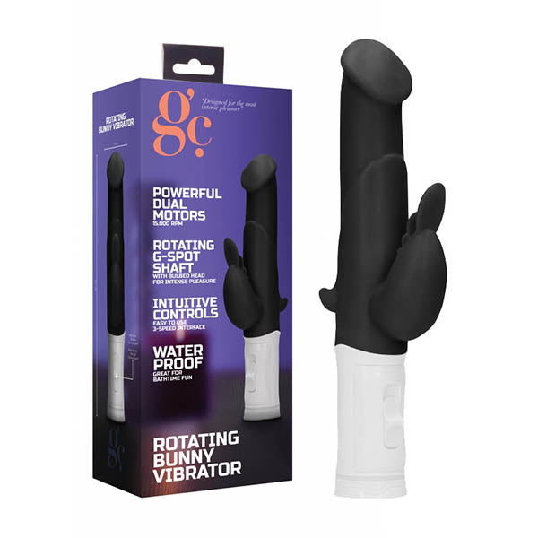 GC. Rotating Bunny Vibrator - Black 22.5 cm Rabbit Vibrator