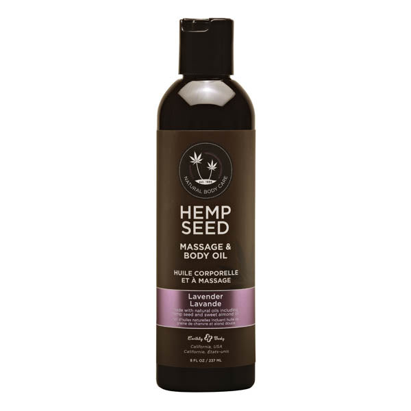 Hemp Seed Massage & Body Oil - Lavender Scented - 237 ml Bottle