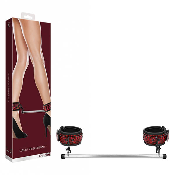 Ouch! Luxury Spreader Bar - Burgundy Restraint