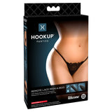 HOOKUP Remote Lace Peek-a-Boo -  Panty with Rechargeable Bullet & Plug - S/L Size