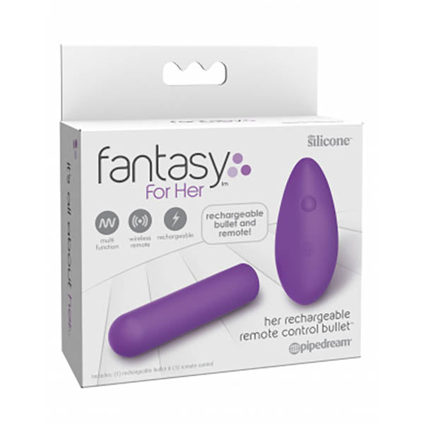 Fantasy For Her Rechargeable Remote Control Bullet - Purple USB Rechargeable Bullet with Wireless Remote