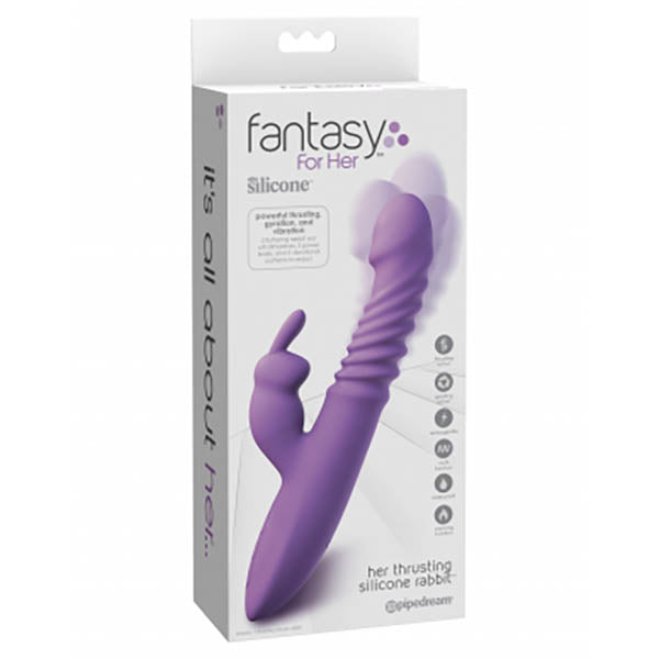 Fantasy For Her Thrusting Silicone Rabbiy - Purple USB Rechargeable Thrusting Rabbit Vibrator