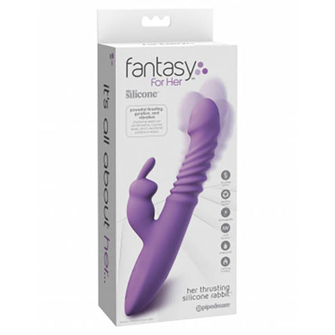 Fantasy For Her Thrusting Silicone Rabbiy - Purple USB Rechargeable Thrusting Rabbit Vibrator