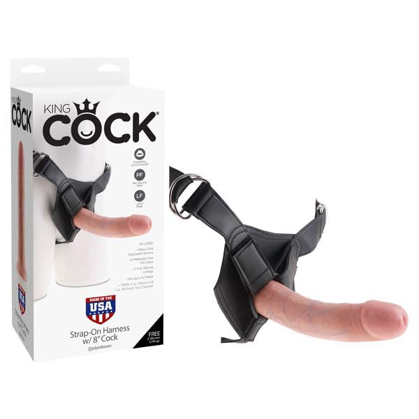 King Cock Strap-on Harness With 8'' Cock -  20.3 cm (8'') Strap-On