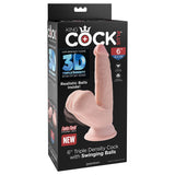 King Cock Plus 6'' 3D Cock with Swinging Balls -  15.2 cm Dong