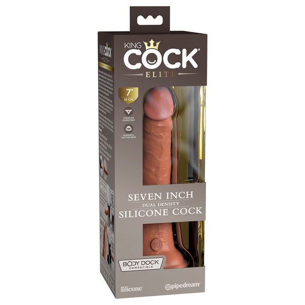 King Cock Elite 7'' Dual Density Cock - Tan - Tan 17.8 cm Dong