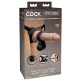 King Cock Elite Deluxe Silicone Body Dock Kit - Body Dock Strap-On Harness with 20.3 cm Dong & Swinging Balls Ring