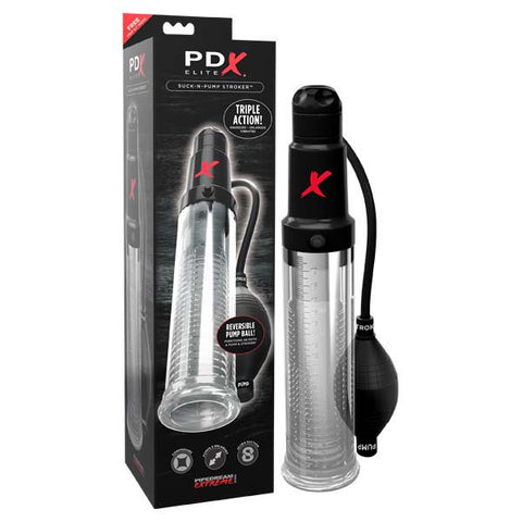 Pipedream Extreme Toyz Elite Suck-N-Pump Stroker - Vibrating Penis Pump & Sucker Stroker