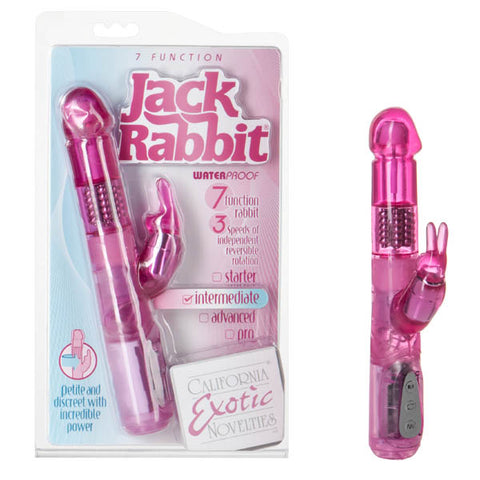 7 Function Jack Rabbit - Pink 12 cm (5'') Rabbit Pearl Vibrator