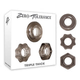 Zero Tolerance Triple Thick - Smoke Cock Rings - Set of 3