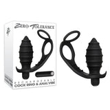 Zero Tolerance Rechargeable Cock Ring & Anal Vibe - Black USB Rechargeable Cock Ring & Anal Plug